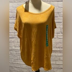 Buffalo David Bitton Mustard French Terry Tunic Top | Size XL | NWT